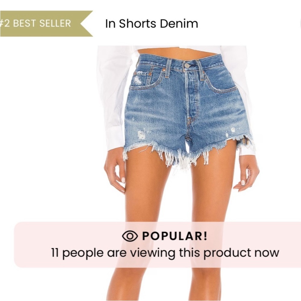 Hollister Distressed Blue Denim Women's Shorts
